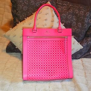 Kate Spade New York Perri Lane Bubbles Lynne Leather Large Tote Color: Peony